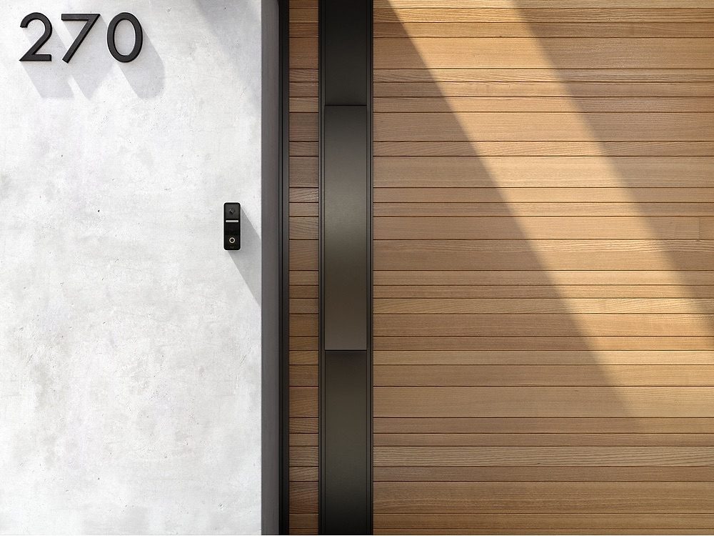 Logitech Circle View Doorbell aan de muur.