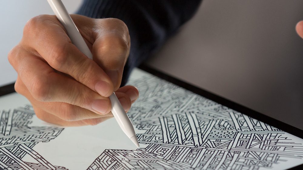 Apple Pencil close up in use