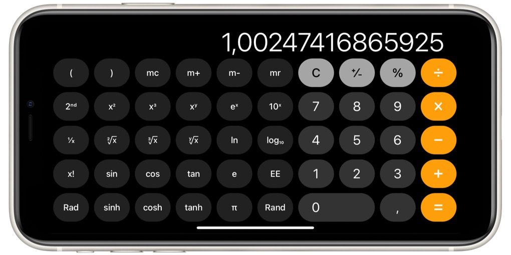De rekenmachine van Apple