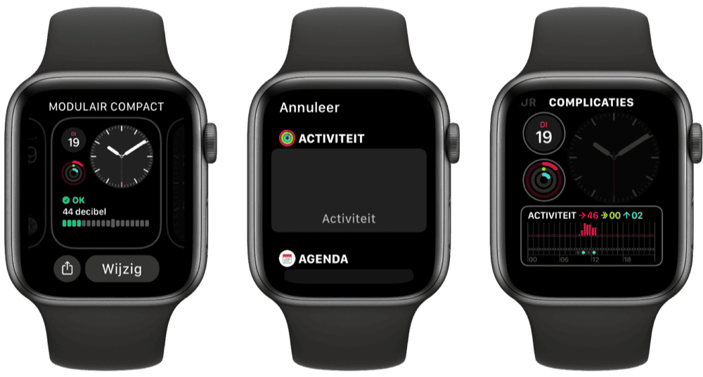 Activiteit-complicatie instellen op Apple Watch.