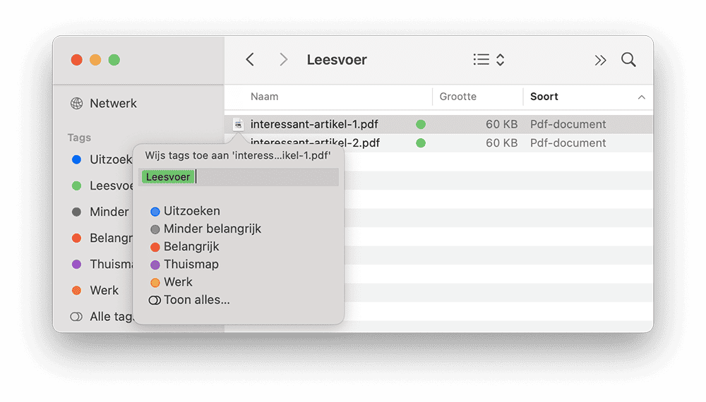 Tags in Finder