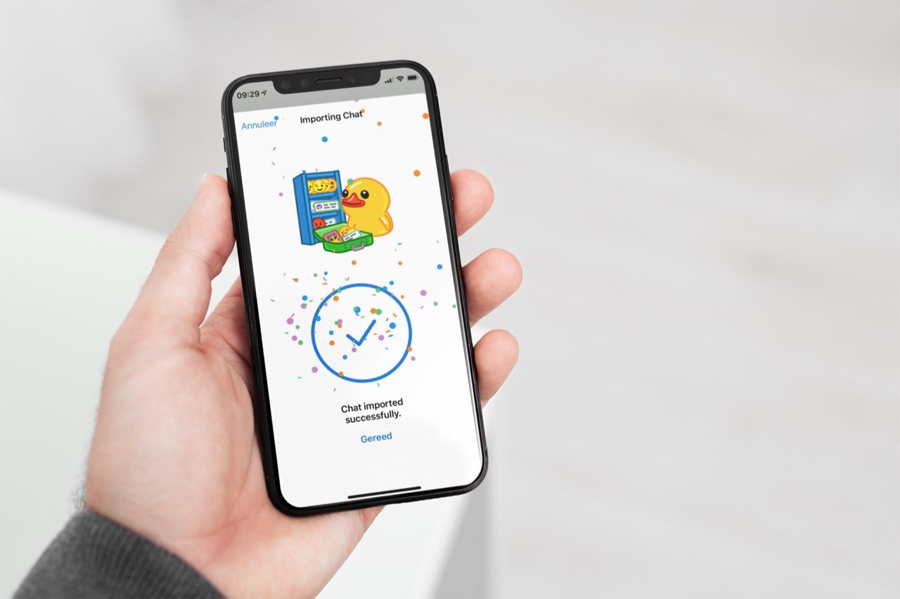 Chat importeren in Telegram.