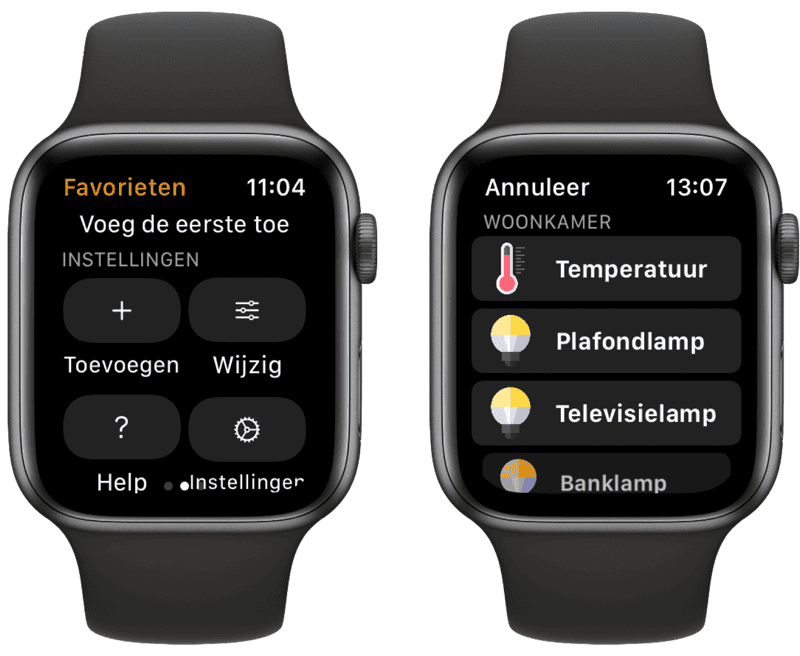 WristControl voor HomeKit: apparaten toevoegen op Apple Watch.