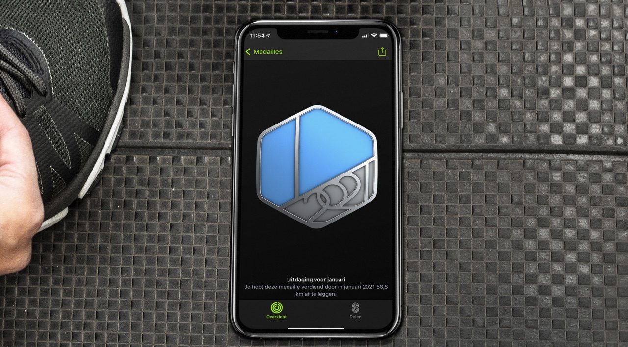 Apple Watch uitdaging en medaille.