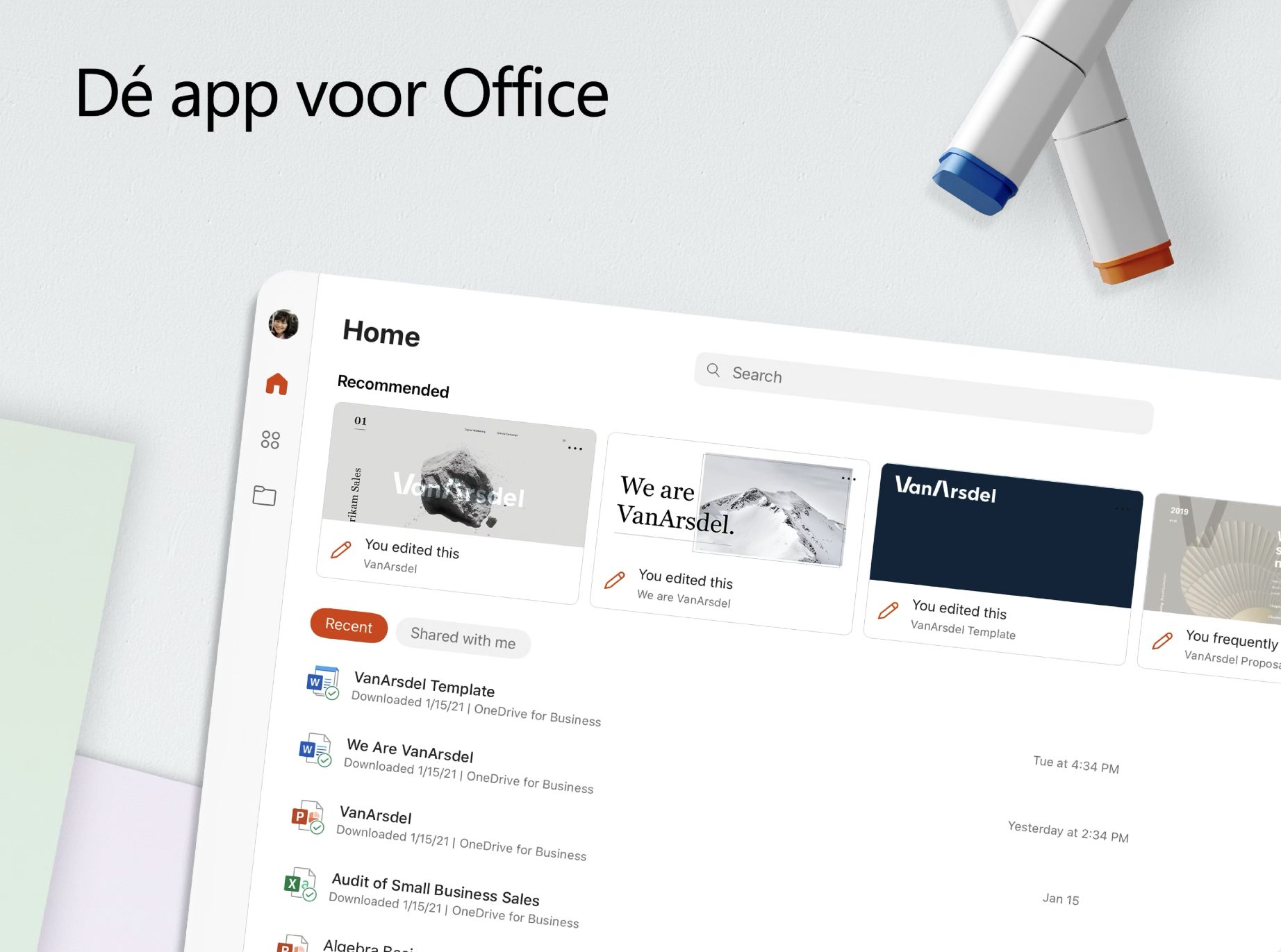 Microsoft Office-app voor tablets en iPad.