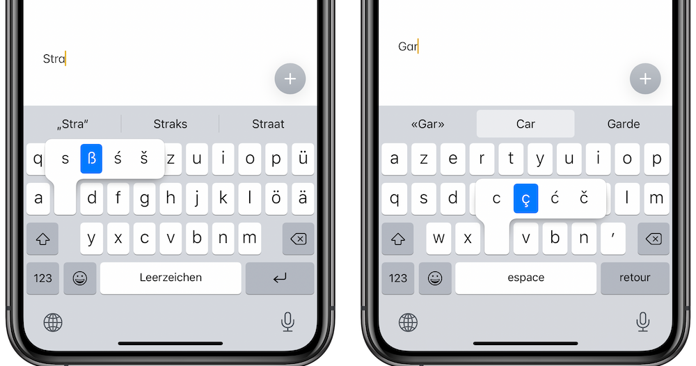 Letters met accenten op iPhone, iPad en Mac