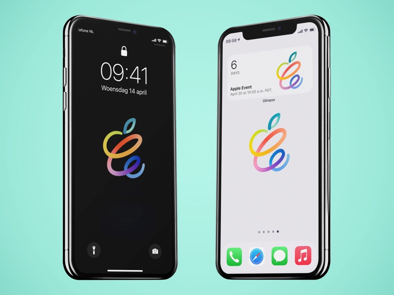 Apple April event wallpaper en countdown.