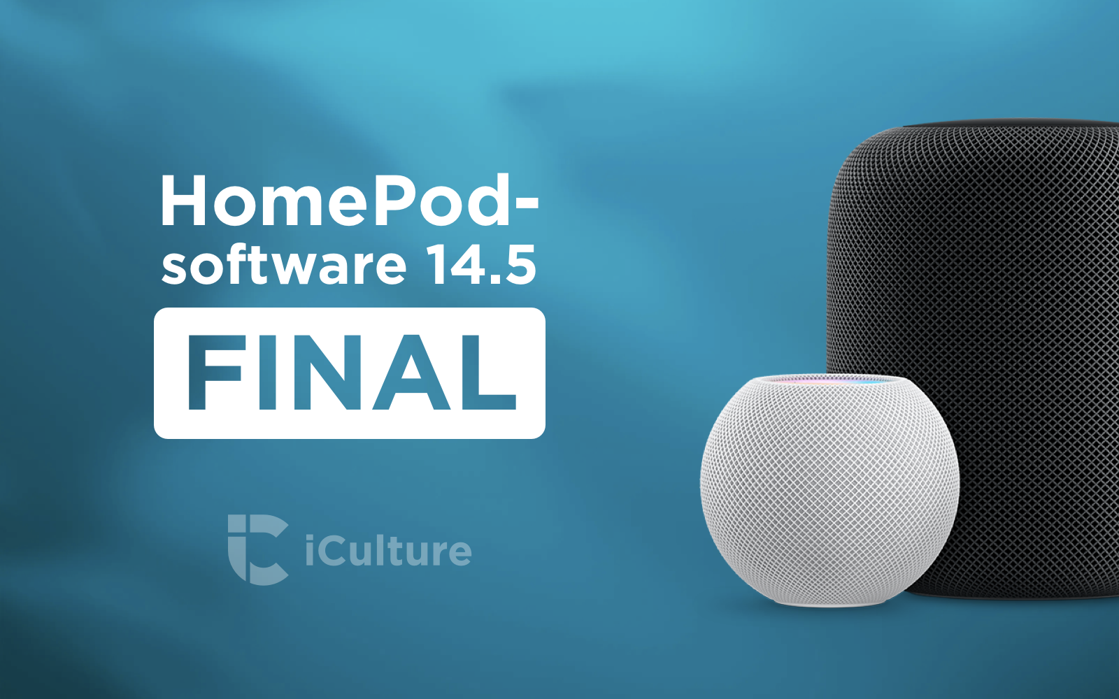 HomePod software-versie 14.5 blauw.