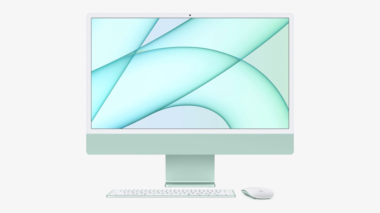 iMac 2021 blauw met accessoires