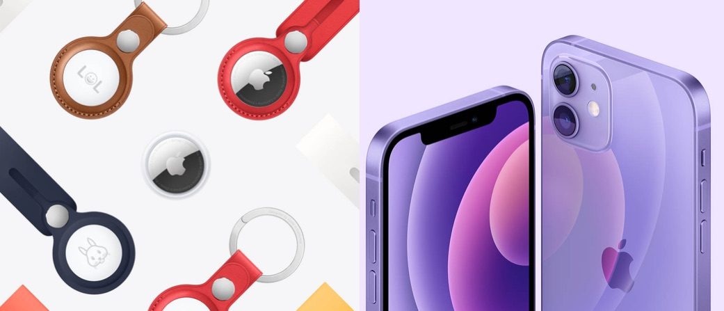 Pre-order AirTag en iPhone 12 in paars.