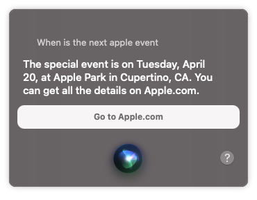 Siri verklapt: Apple event op 20 april.