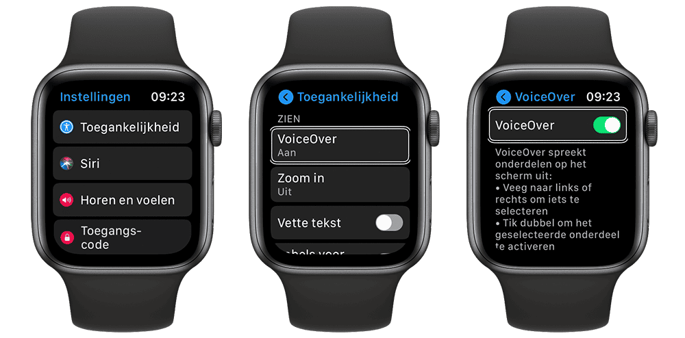 VoiceOver op Apple Watch