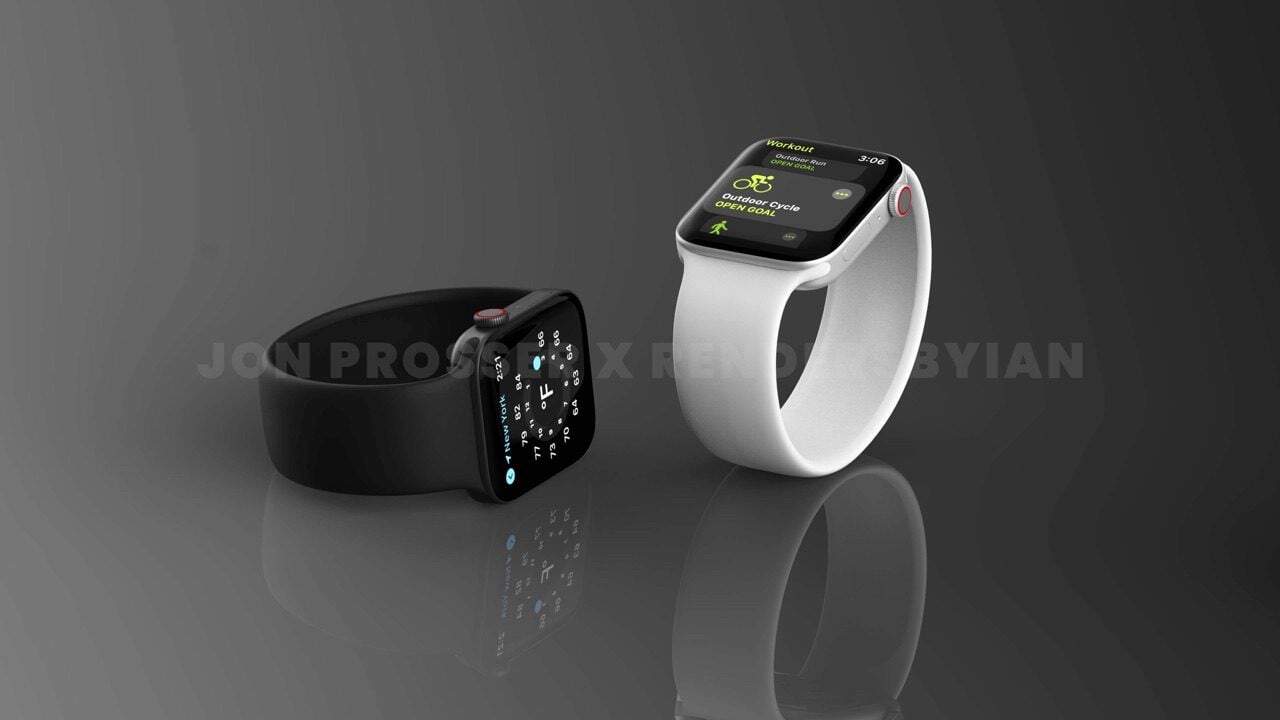 Apple Watch Series 7 renders in spacegrijs en zilver.