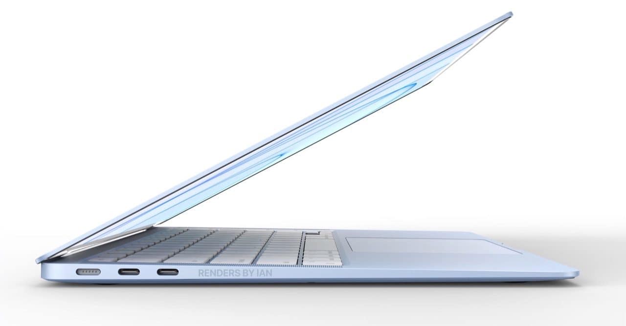 MacBook Air in het blauw (concept).