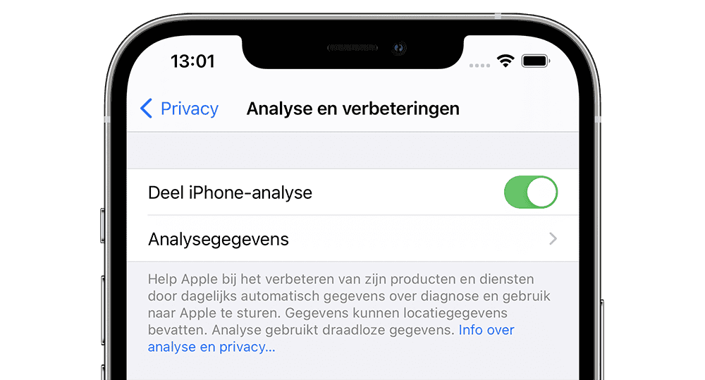 Privacy: data delen met Apple