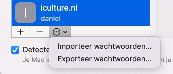 Wachtwoorden exporteren in macOS Monterey