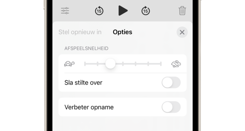 iOS 15: dictafoon met versneld afspelen en meer.