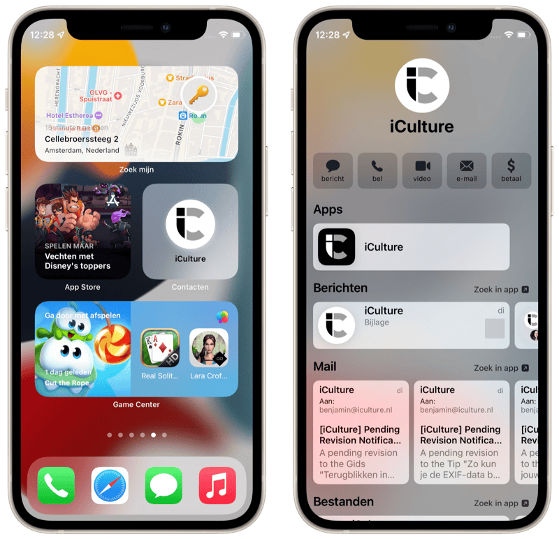 iOS 15: widgets van nieuwe apps.