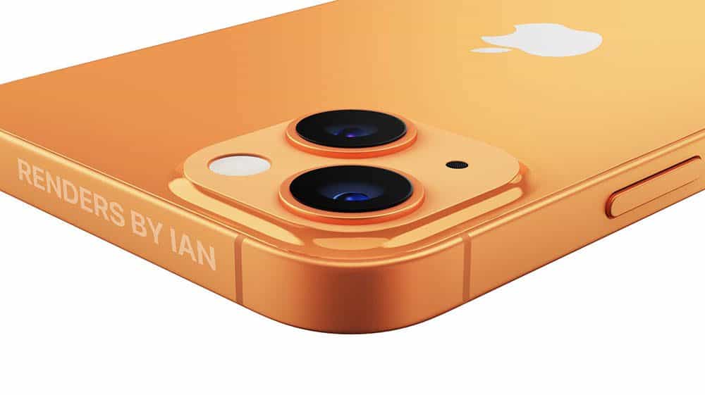 iPhone 13 oranje CAD-renders