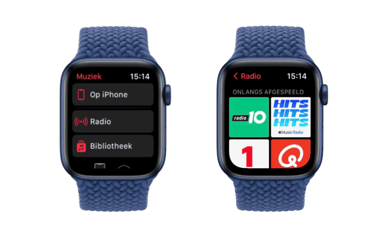 watchOS 8: Muziek-app op Apple Watch.