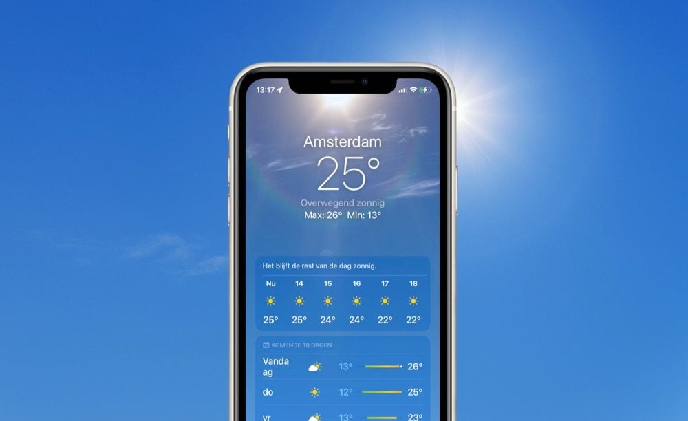 Weer-app in iOS 15.