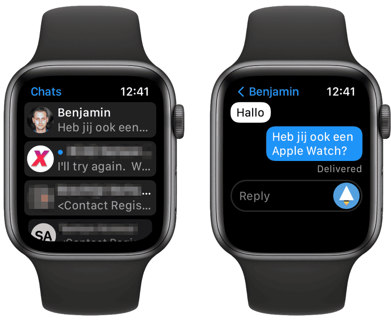 Nanogram Messenger Telegram voor Apple Watch