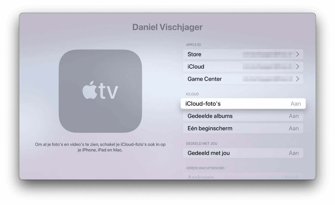 iCloud foto inschakelen Apple TV