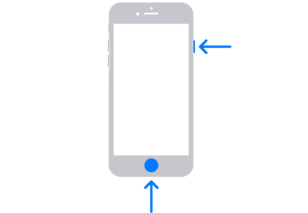 iPhone screenshot met Touch ID en zijknop