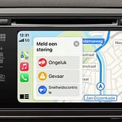 Storing melden in Apple Kaarten via CarPlay.