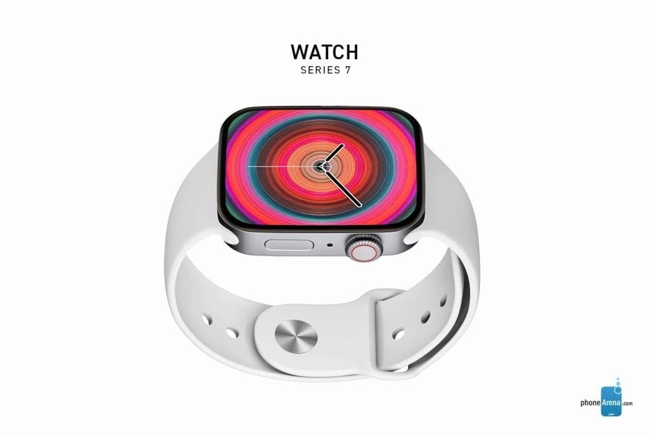 Apple Watch Series 7 concept render in zilver.