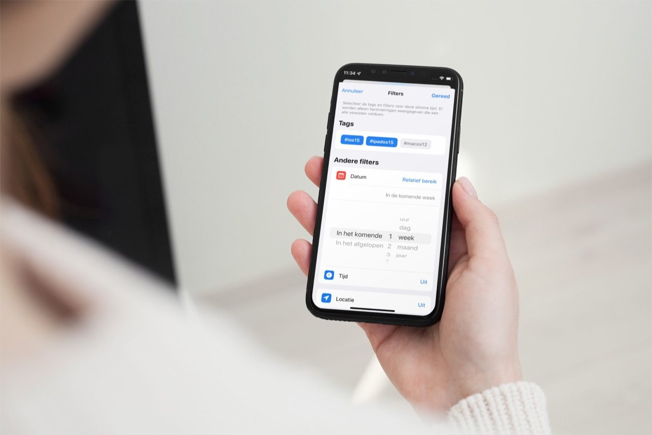 Slimme lijst in Herinneringen-app.