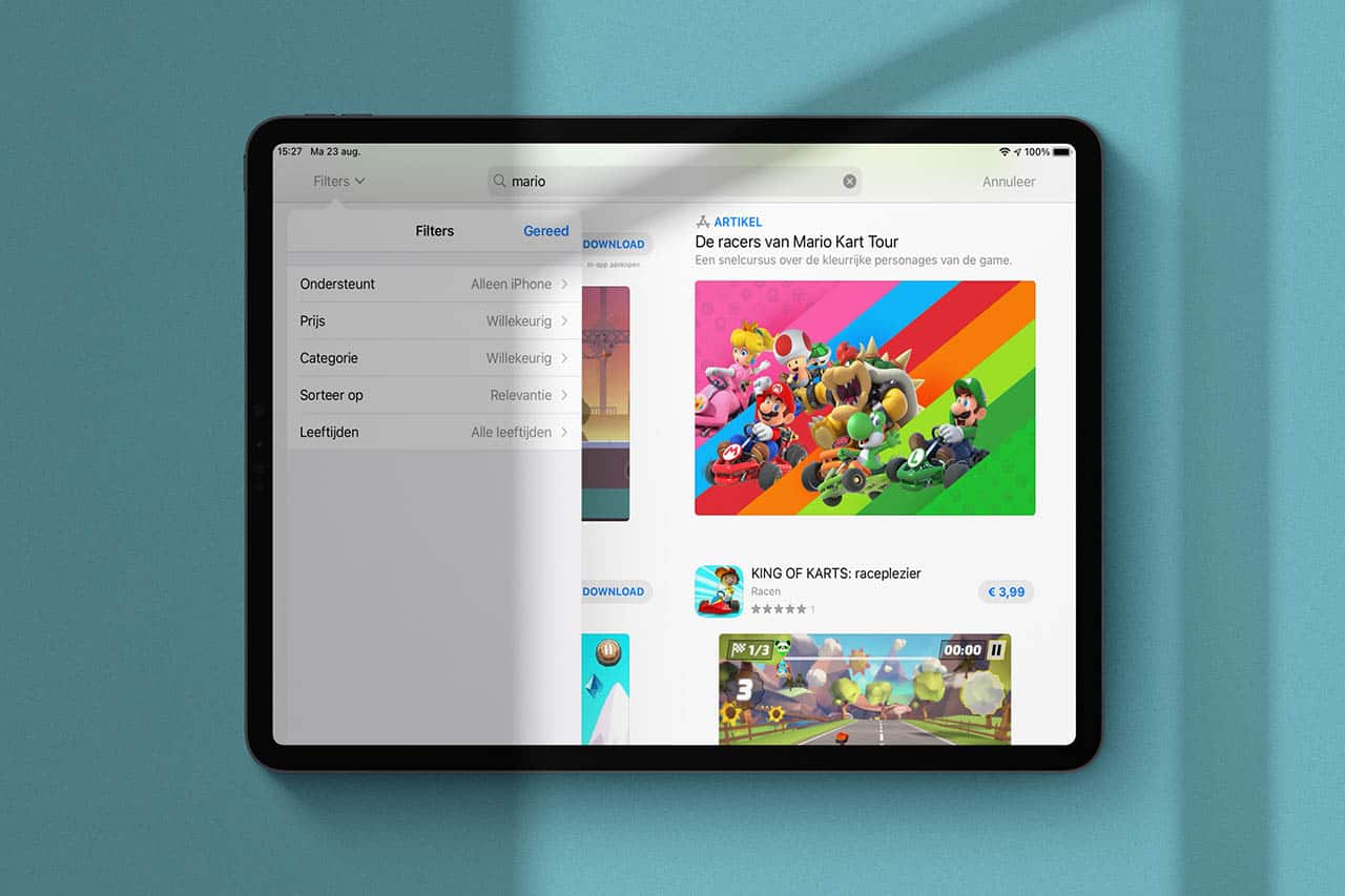 App Store iPad-apps filteren