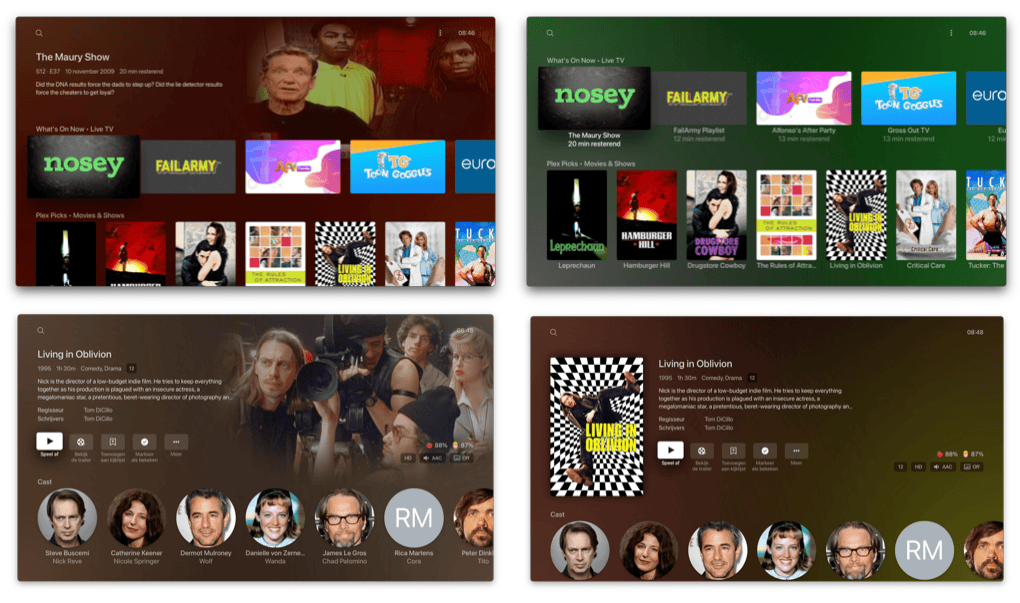 Plex op Apple TV: Content Layout Modern of Classic.