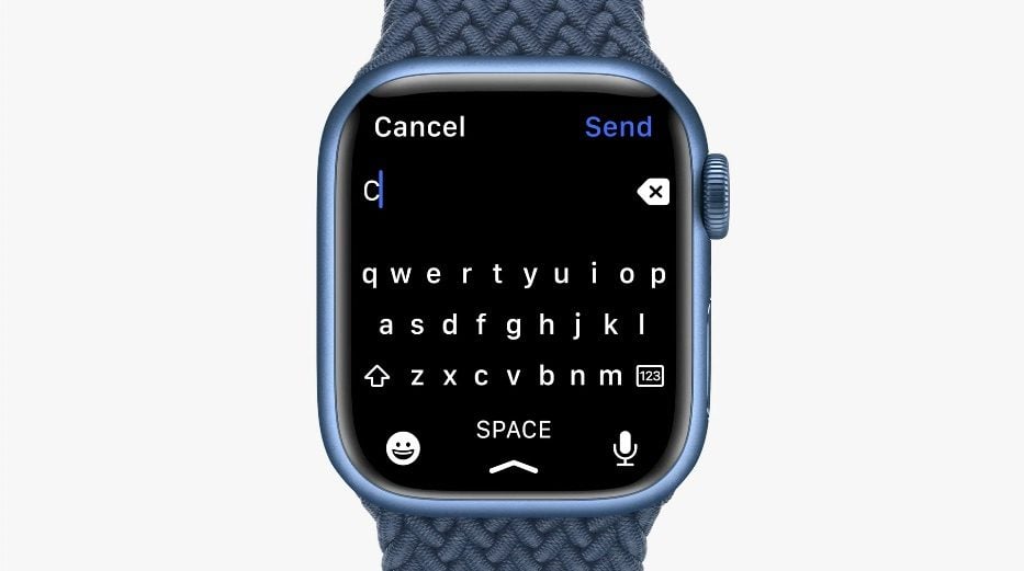 Apple Watch Series 7 toetsenbord.