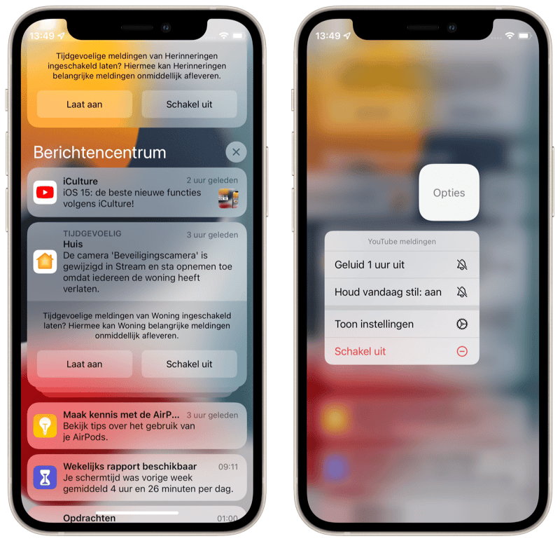 iOS 15 review: meldingen en nieuwe notificaties.