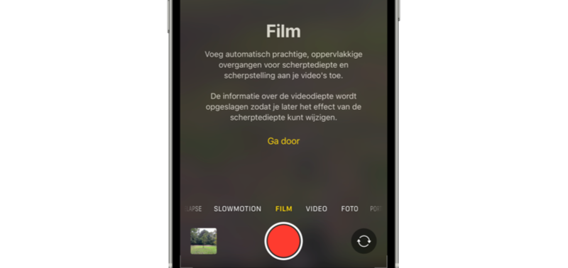 Filmmodus (Cinematic mode) op iPhone 13 starten.
