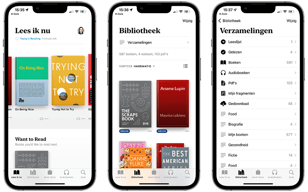 Apple Boeken-app uiterlijk