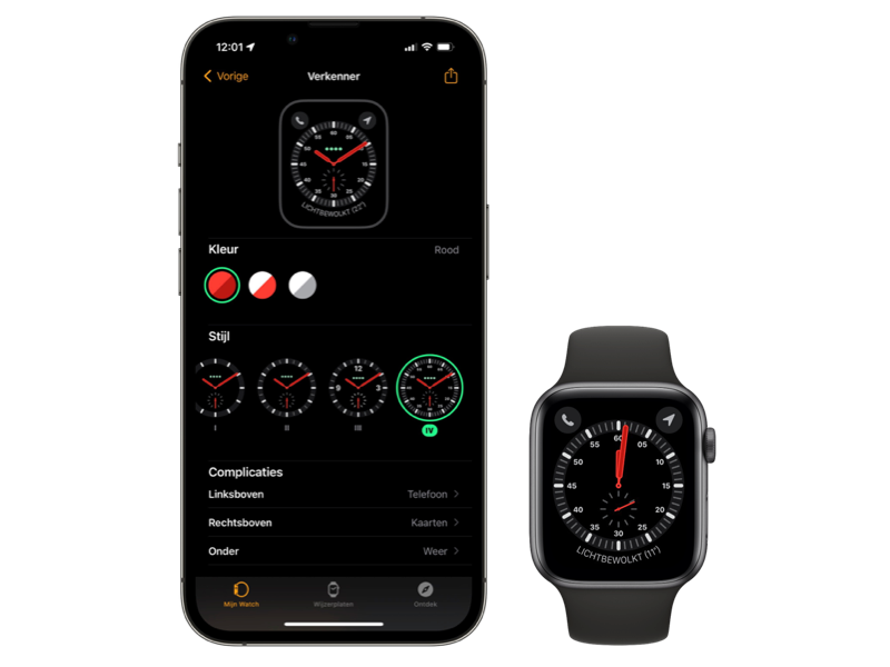 Apple Watch Verkenner/Explorer wijzerplaat op Cellular-modellen.