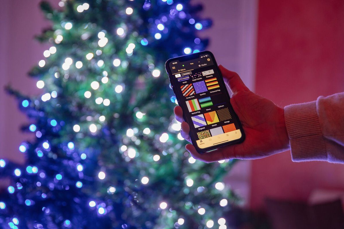 Twinkly-app met kerstboom.