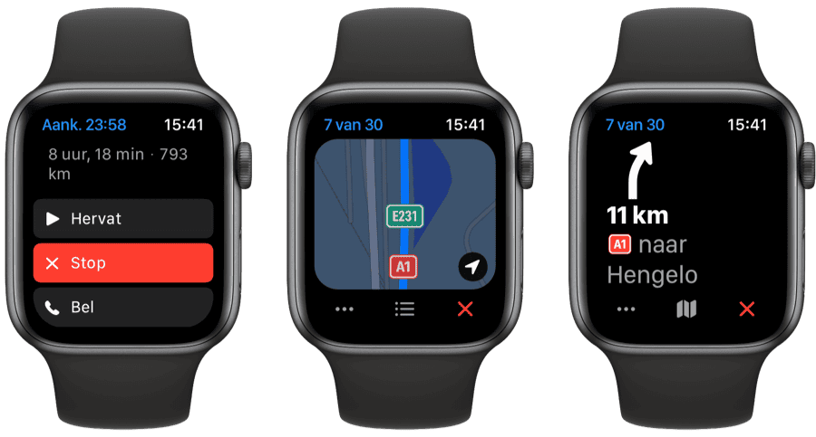 Opties voor routebegeleiding op de Apple Watch