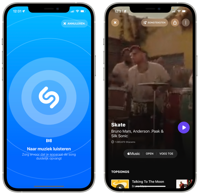 Shazam gebruiken met de iPhone