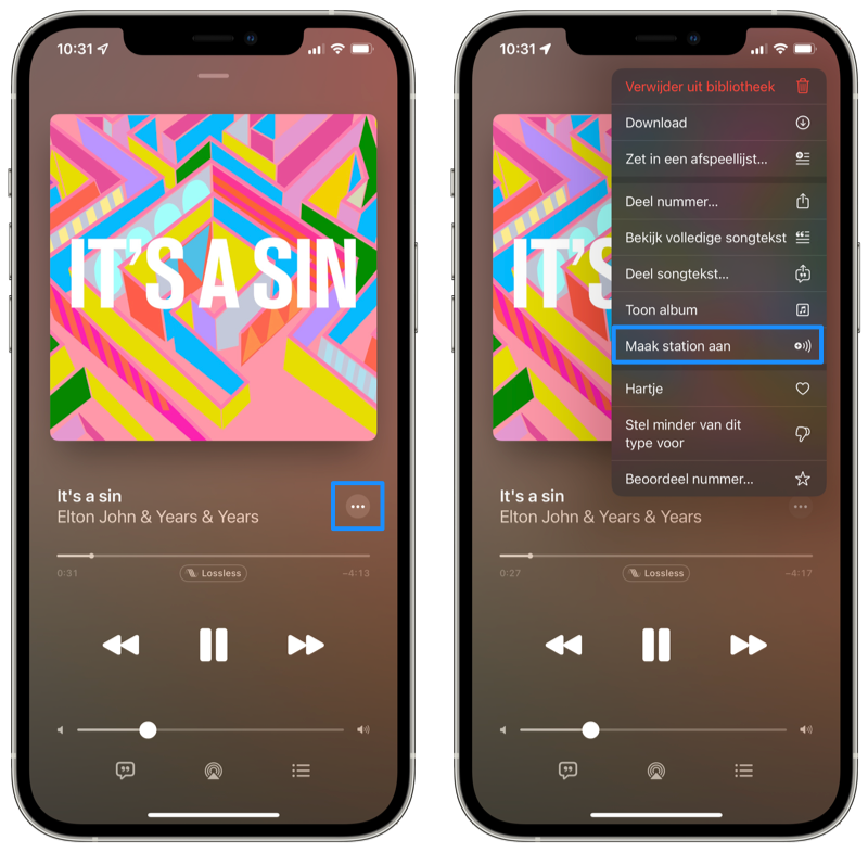 Station aanmaken in Apple Music