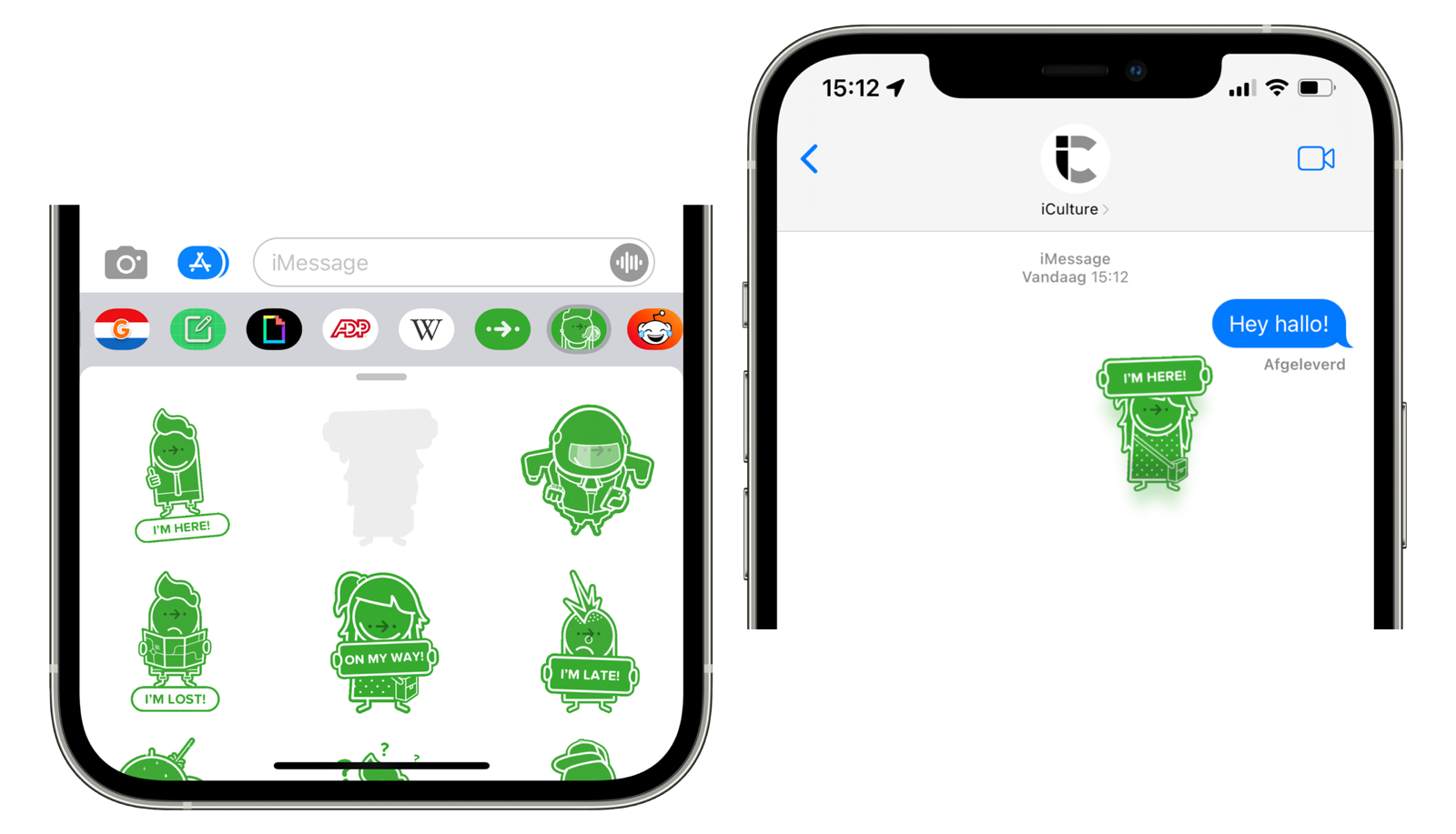 Stickers in iMessage plakken