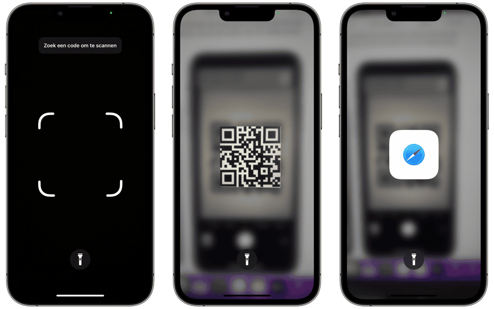 Codescanner-app op iPhone gebruiken in iOS 15.