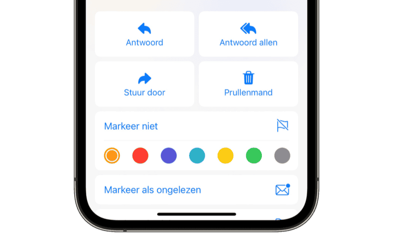 Mail-app: e-mail markeren met meerdere kleuren.