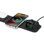 Mophie 3-in-1 Travel MagSafe oplader voor iPhone, Apple Watch en AirPods.