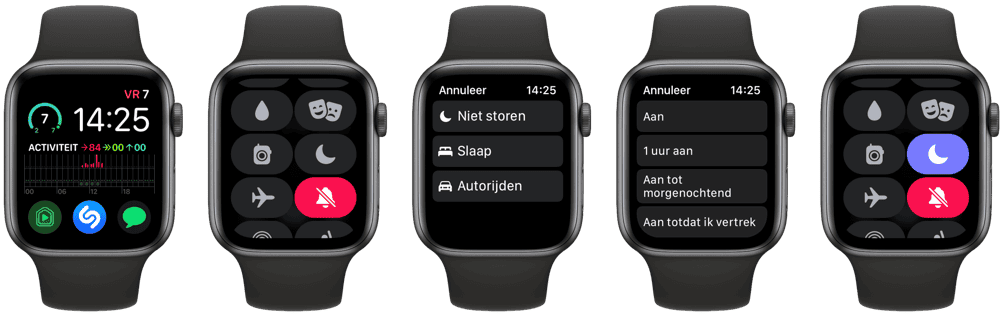 Niet storen Focus op de Apple Watch activeren.