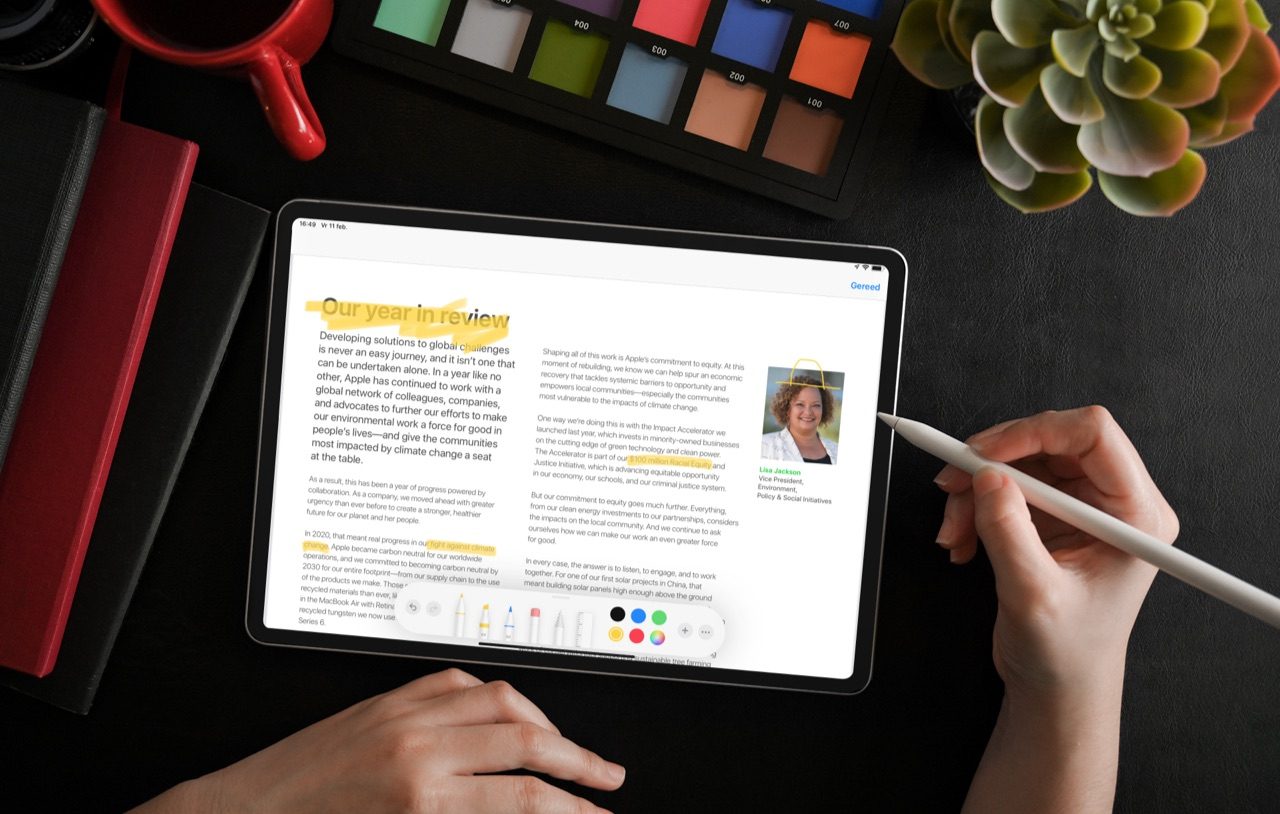 Continuïteitsmarkering met Apple Pencil