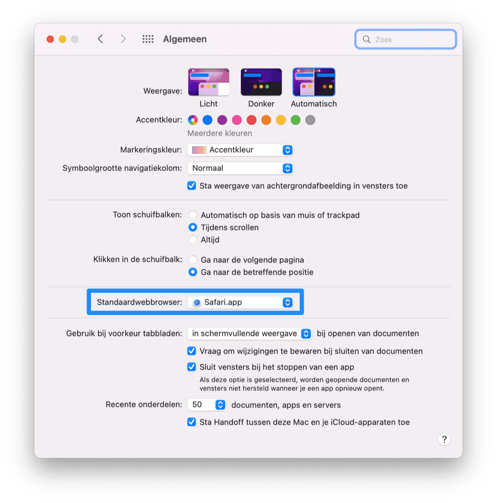 Standaard browser aanpassen Mac