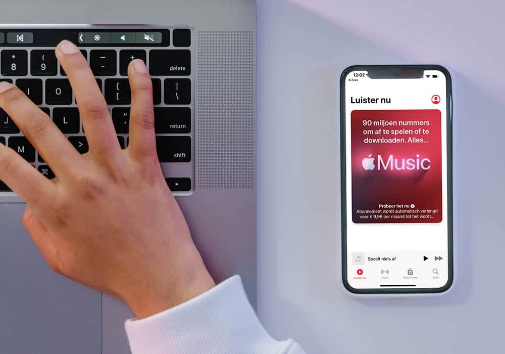 Apple Music-reclame op de iPhone